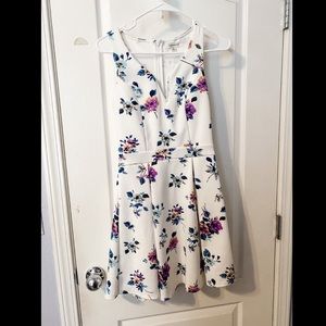 White floral midi dress